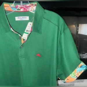 Tommy Bahama Green Polo Shirt Classic Design L